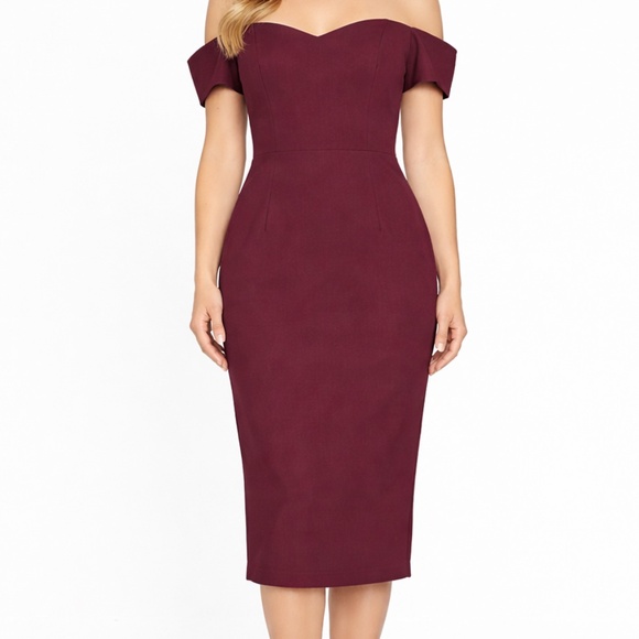 Dress the Population -Bailey Off-The-Shoulder Midi Dress